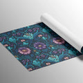 Midnight Bloom Botanical Mural Wallpaper — Dark Floral Art Mural Wallpaper - room preview 03