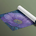 Art Nouveau Floral Mural Wallpaper — Deep Indigo and Violet Garden Mural Wallpaper - room preview 03