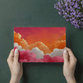 Sunset Cloudscape Mural Wallpaper — Vibrant Painted Sky Mural Wallpaper - room preview 03