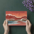 Surreal Coastal Landscape Mural Wallpaper — Dreamy Coral and Sea Mural Wallpaper - room preview 03