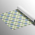 Diagonal Plaid Mural Wallpaper in Refreshing Blue and Green Mural Wallpaper - room preview 03