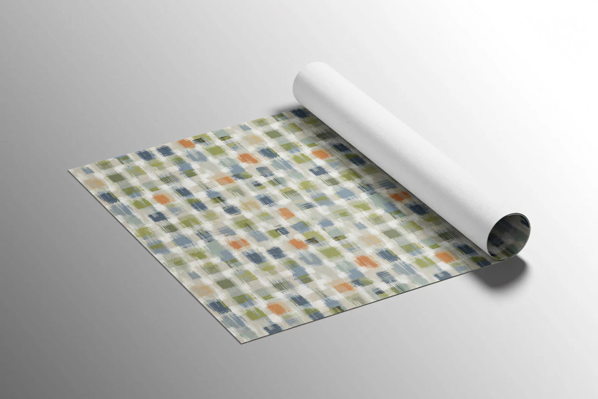 Abstract Cross-Hatch Mural Wallpaper — Hand-Painted Textile Motif Mural Wallpaper - room preview 03