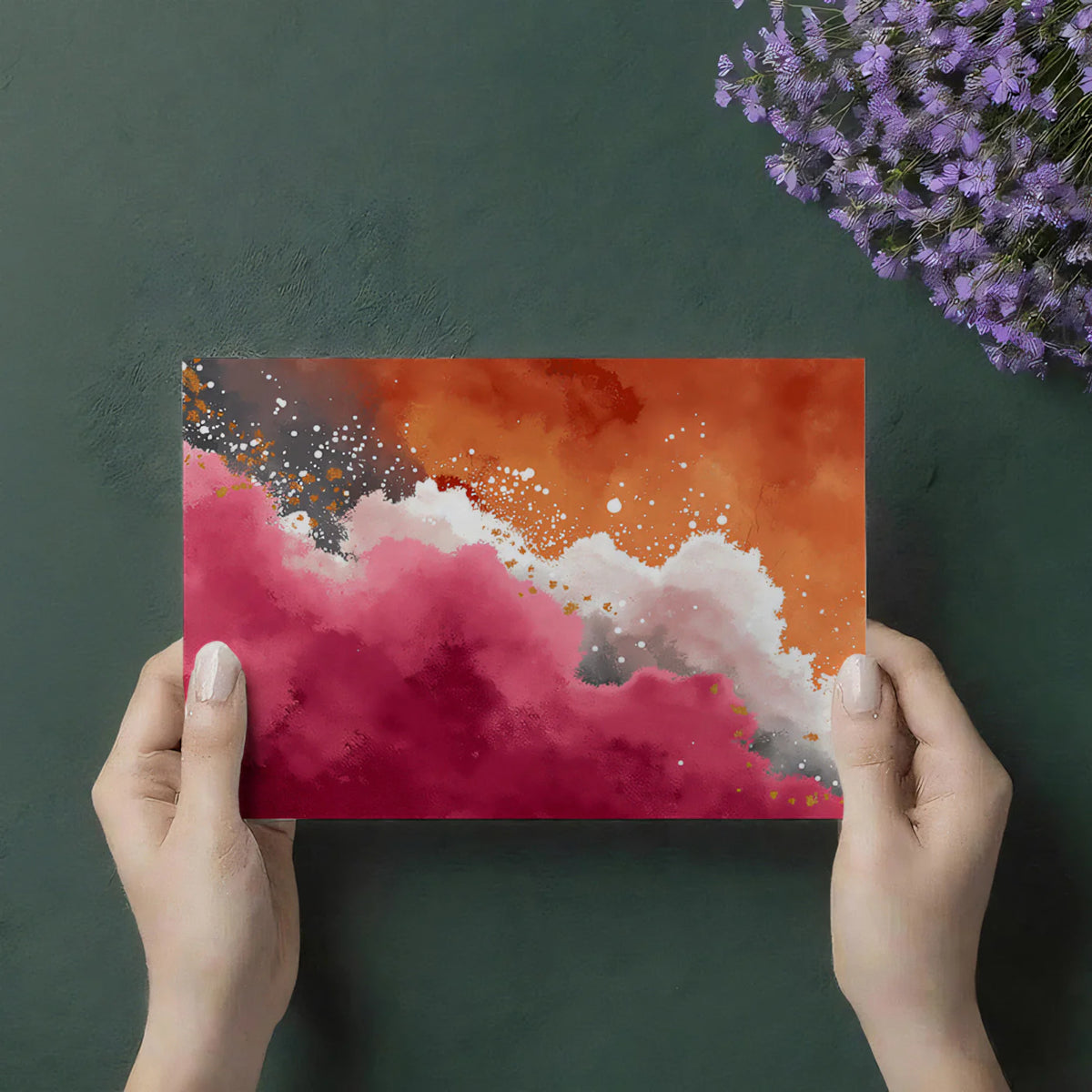 Abstract Watercolor Splash Mural Wallpaper — Vibrant Modern Art Mural Wallpaper - room preview 03