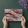 Layered Pink Stone Mural Wallpaper — Abstract Wabi-Sabi Design Mural Wallpaper - room preview 03