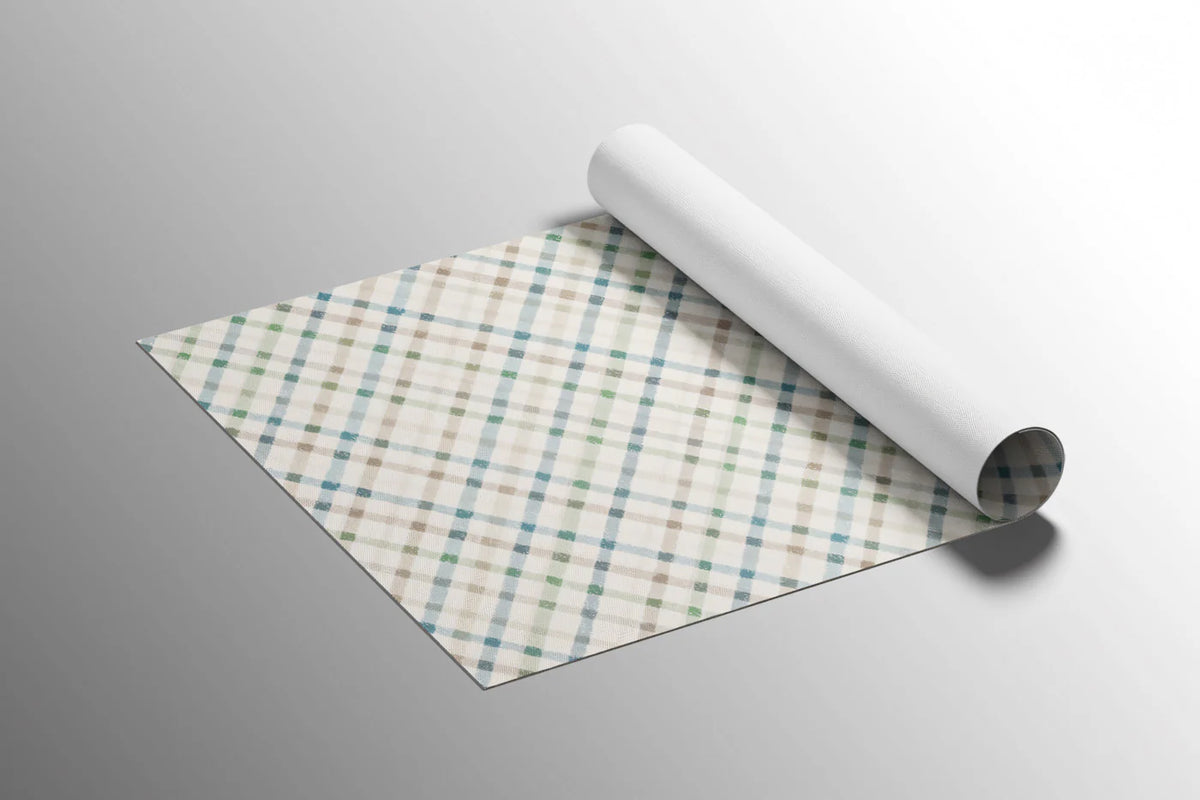 Diagonal Plaid Mural Wallpaper — Muted Earth Tone Check Mural Wallpaper - room preview 03