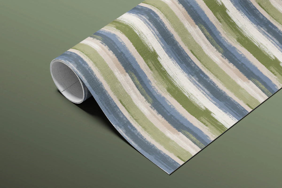 Horizontal Painterly Stripe Mural Wallpaper — Artistic Texture Mural Wallpaper - room preview 03