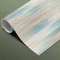 Abstract Ikat Stripe Mural Wallpaper — Soft Teal and Taupe Design Mural Wallpaper - room preview 03