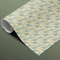 Diagonal Brushstroke Mural Wallpaper — Muted Blue and Ochre Mural Wallpaper - room preview 03
