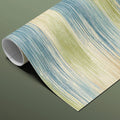 Horizontal Ikat Mural Wallpaper in Earthy Blue and Olive Tones Mural Wallpaper - room preview 03
