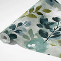 Abstract Botanical Mural Wallpaper — Painterly Leaf and Berry Motif Mural Wallpaper - room preview 03
