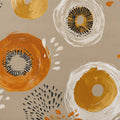 Abstract Painted Circle Mural Wallpaper — Ochre and Warm Taupe Mural Wallpaper - room preview 03