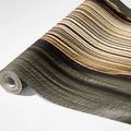 Metallic Brushstroke Mural Wallpaper — Gold and Charcoal Abstract Mural Wallpaper - room preview 03