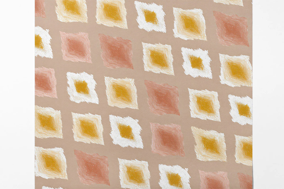 Modern Diamond Mural Wallpaper Playful Hand-Painted Texture Mural Wallpaper - room preview 03