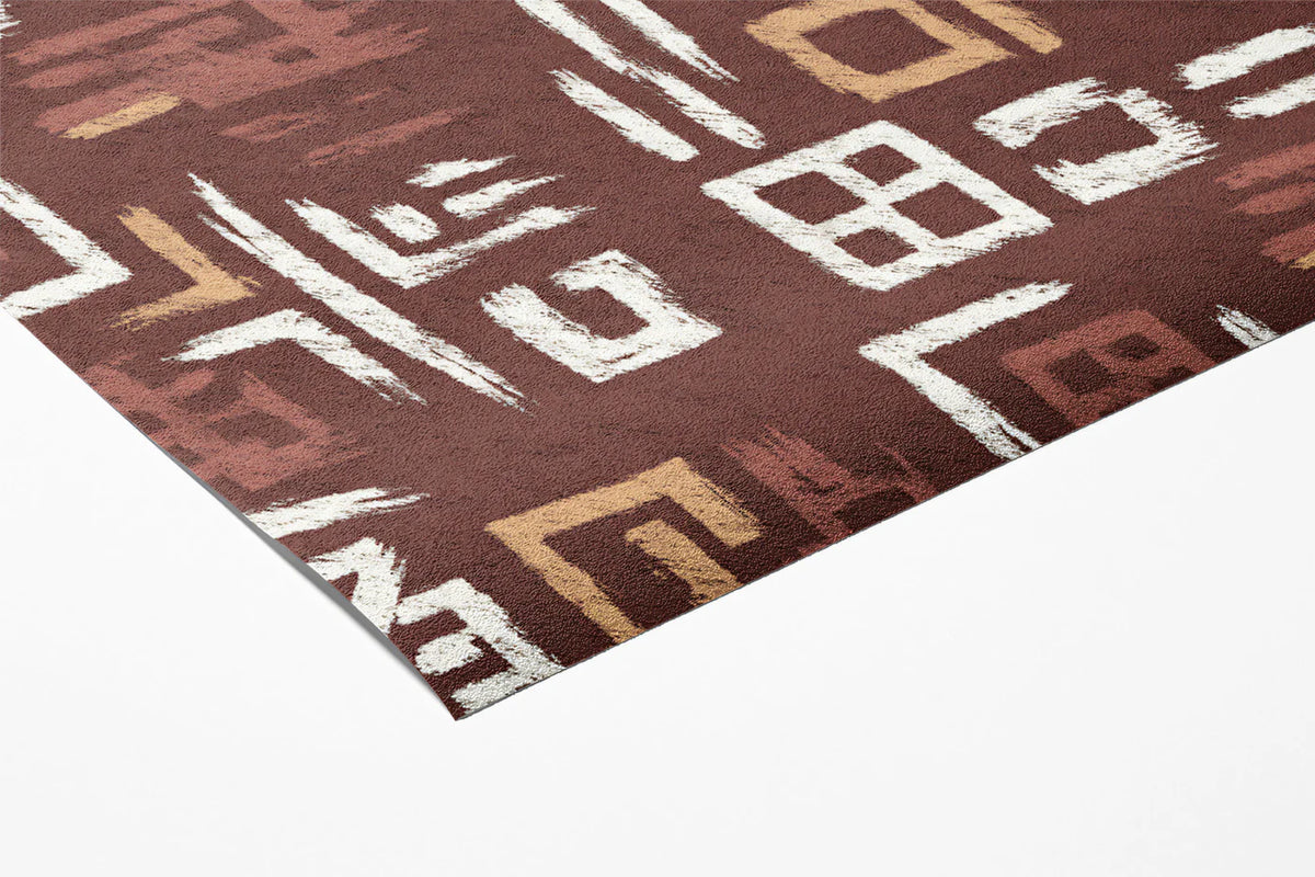 Modern Folk Abstract Mural Wallpaper — Earthy Tribal Print Mural Wallpaper - room preview 03