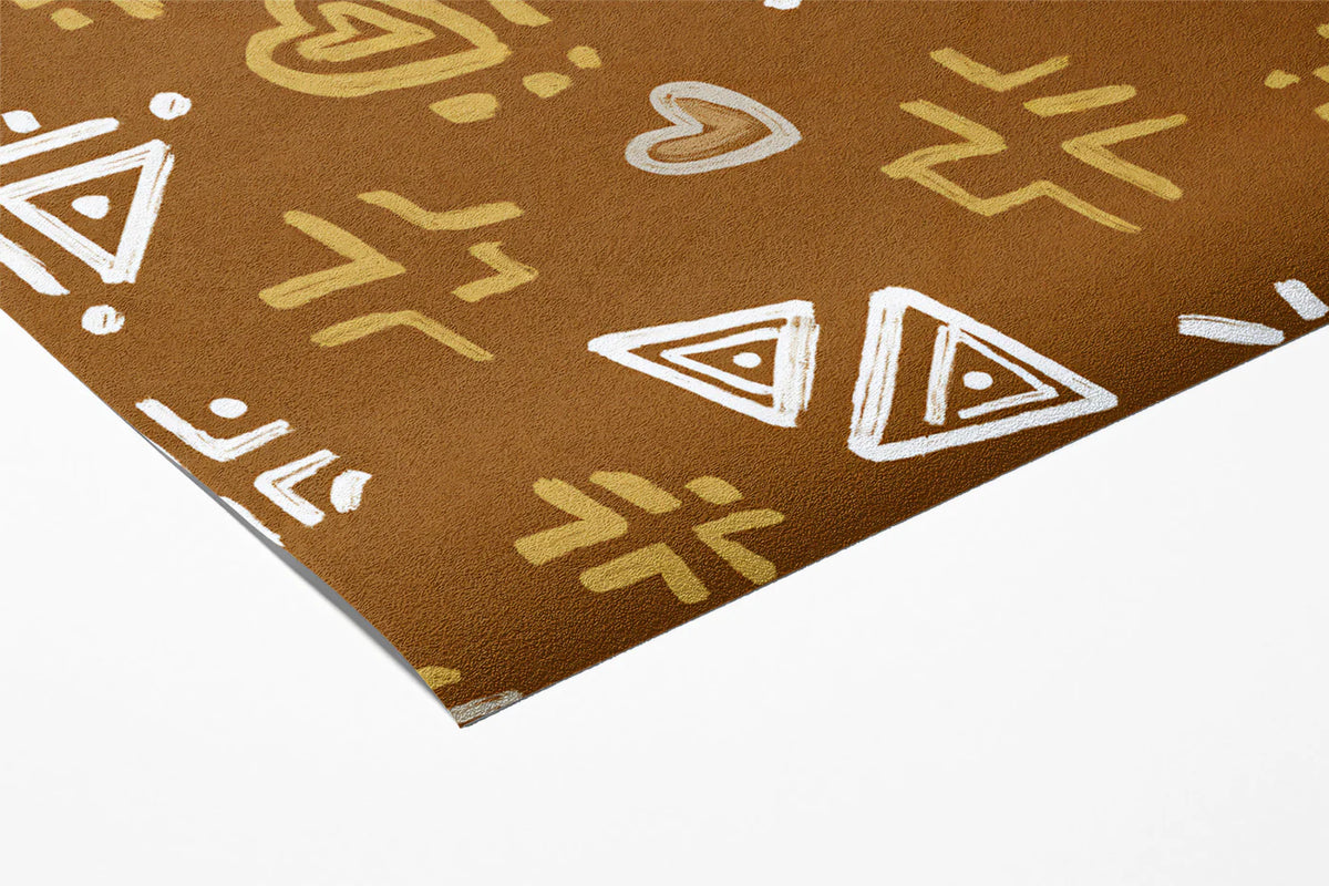 Modern Tribal Mural Wallpaper — Abstract Earthy Pattern Mural Wallpaper - room preview 03