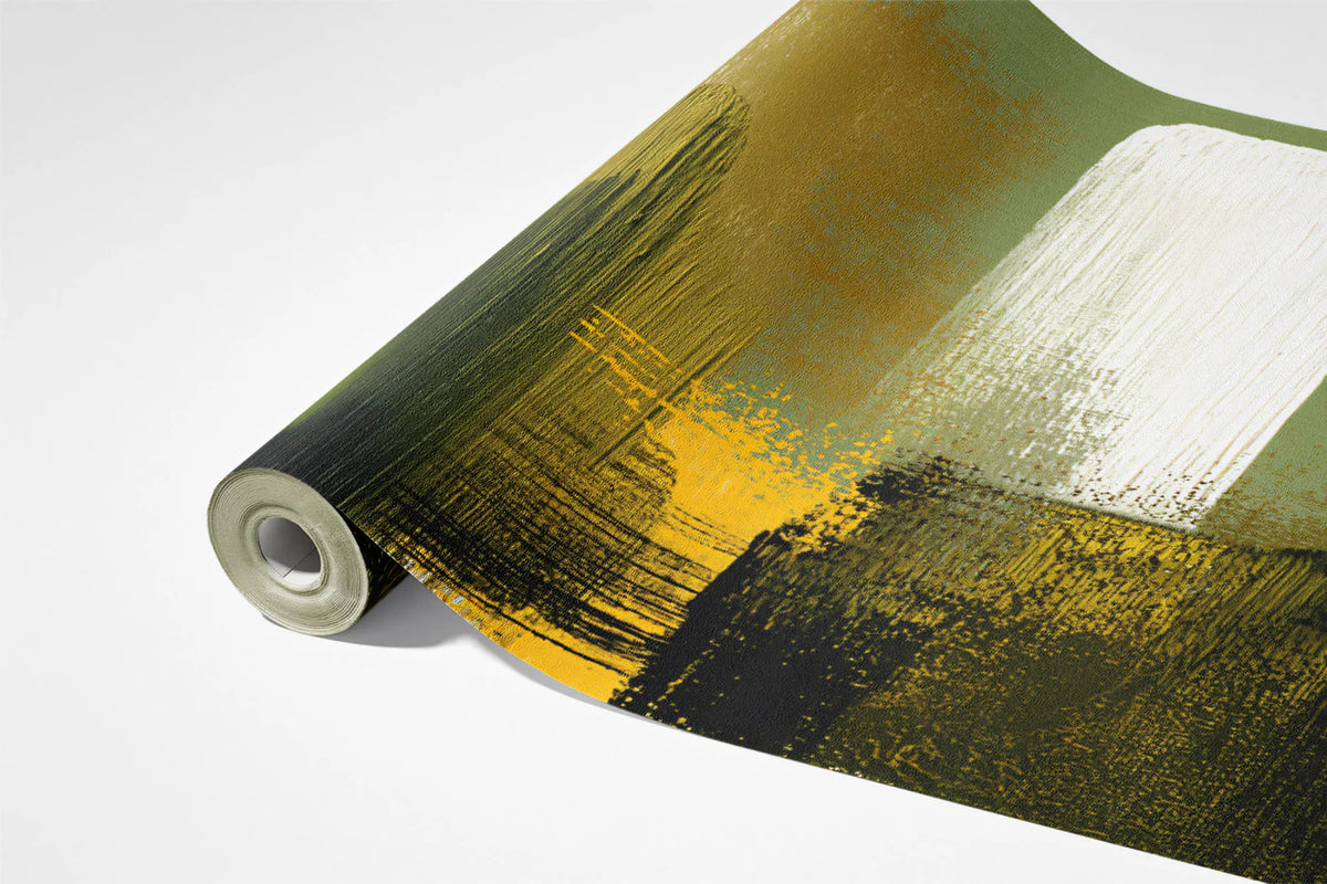 Abstract Brushstroke Mural Wallpaper — Earthy Modern Art Mural Wallpaper - room preview 03
