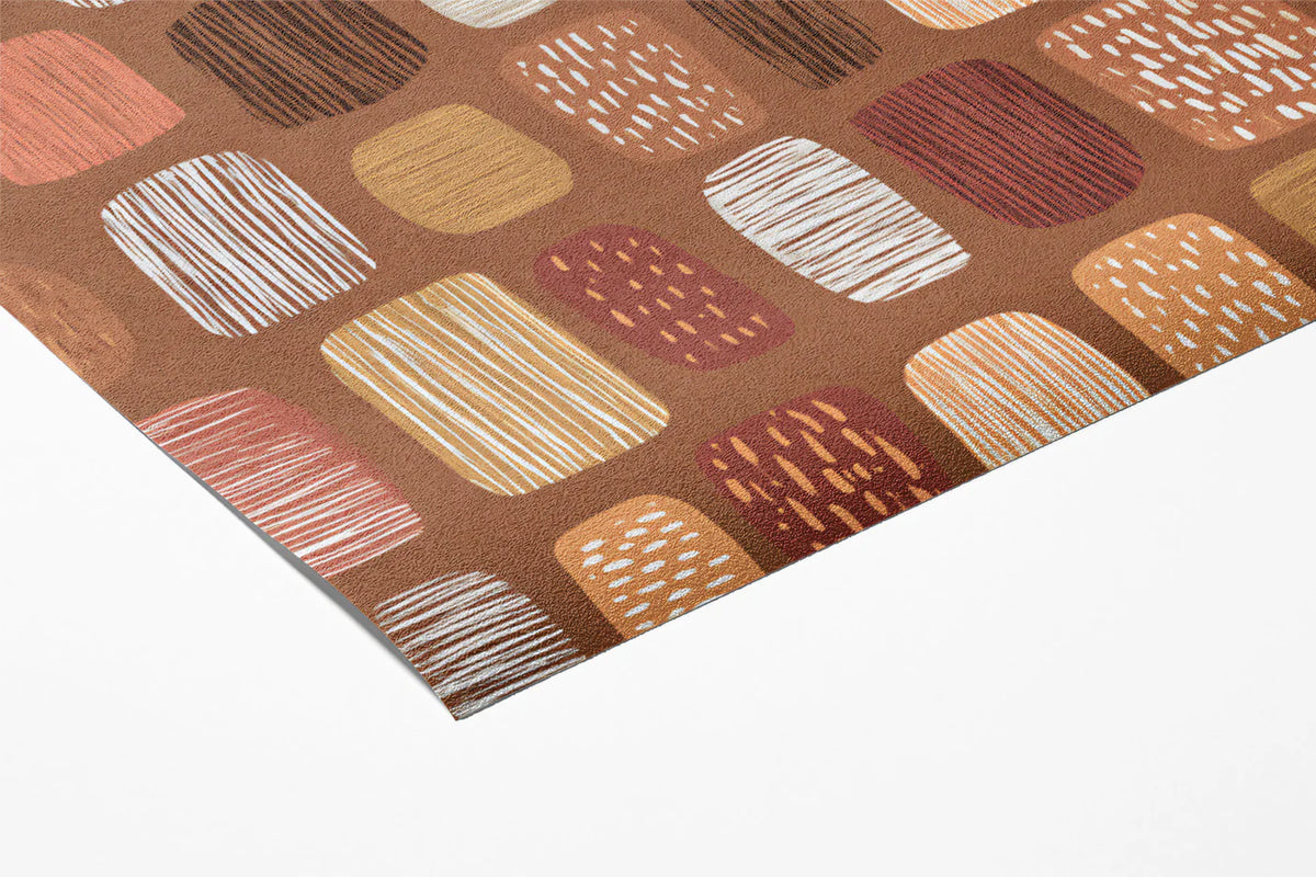 Mid-Century Abstract Block Mural Wallpaper — Earthy Geometric Print Mural Wallpaper - room preview 03