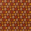 Retro Floral Mural Wallpaper — Warm Earthy Botanical Pattern Mural Wallpaper - room preview 03