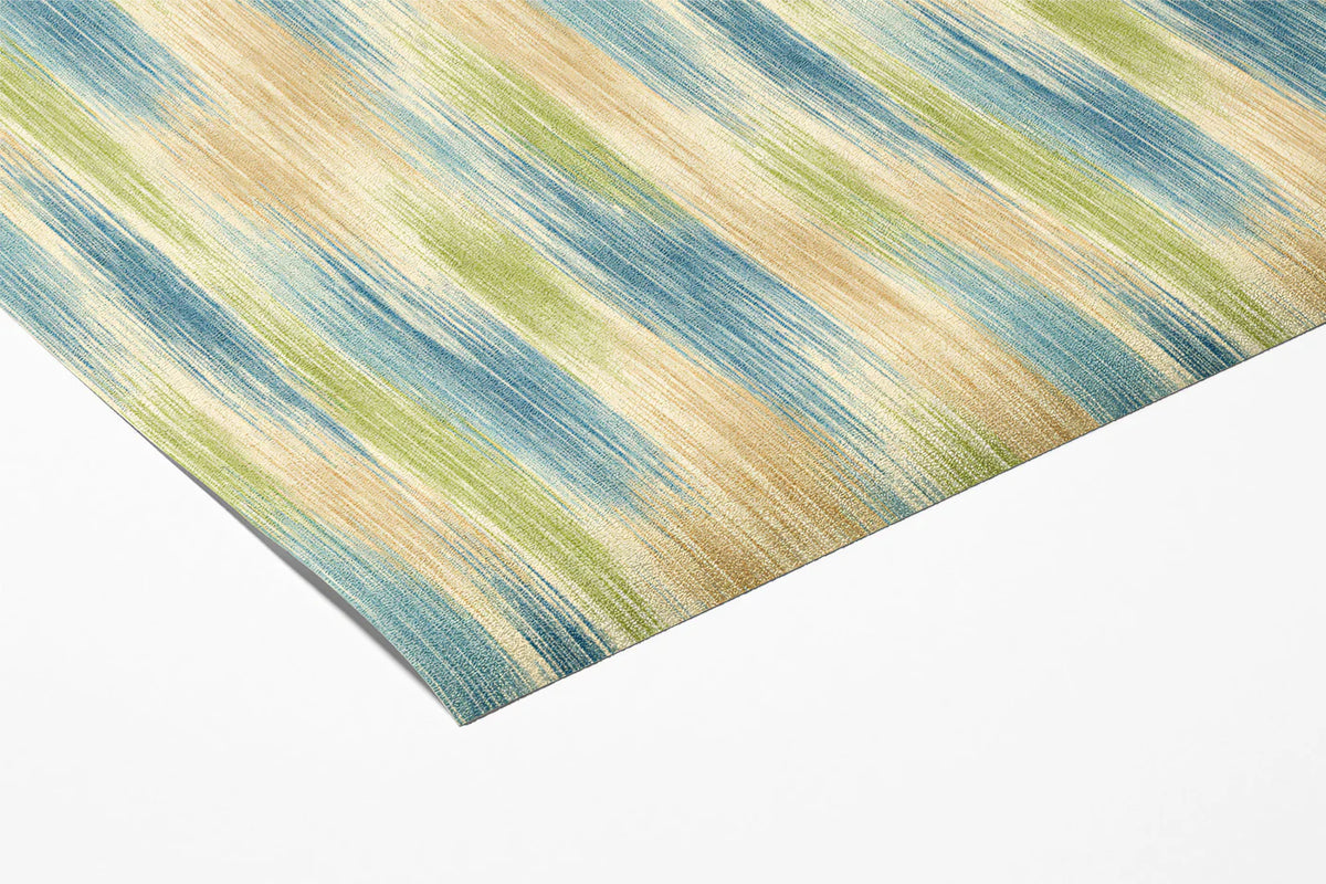 Modern Ikat Mural Wallpaper Abstract Blue and Green Texture Mural Wallpaper - room preview 03