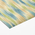 Modern Ikat Mural Wallpaper Abstract Blue and Green Texture Mural Wallpaper - room preview 03