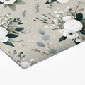 White Floral Bouquet Mural Wallpaper on Soft Beige Background Mural Wallpaper - room preview 03
