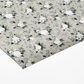 Dainty White Floral Mural Wallpaper — Soft Gray Botanical Pattern Mural Wallpaper - room preview 03