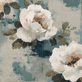 Brushstroke Floral Mural Wallpaper — Artistic Distressed Design Mural Wallpaper - room preview 03