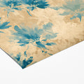 Abstract Floral Bloom Mural Wallpaper — Indigo and Sand Mural Wallpaper - room preview 03