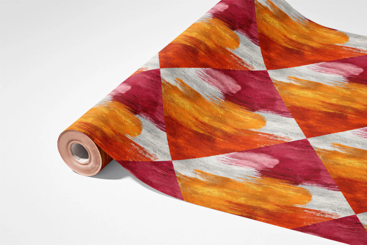 Abstract Diamond Mural Wallpaper — Painterly Harlequin Print Mural Wallpaper - room preview 03