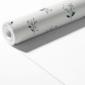 Minimalist Botanical Sprig Mural Wallpaper — Navy and Off-White Mural Wallpaper - room preview 03
