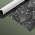 Abstract Dandelion Mural Wallpaper — Modern Monochrome Botanical Mural Wallpaper - room preview 03