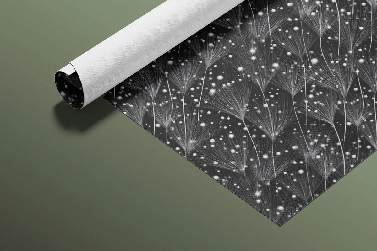 Abstract Dandelion Seed Mural Wallpaper in Monochrome Mural Wallpaper - room preview 03