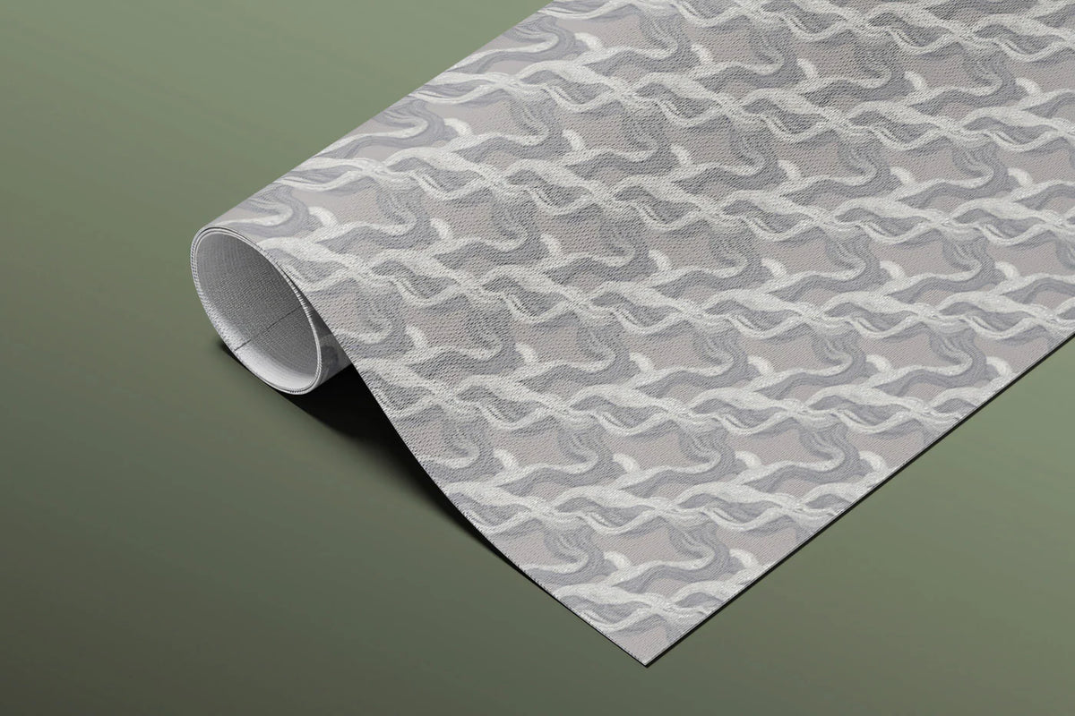 Abstract Rippled Wave Mural Wallpaper — Soft Gray Minimalist Mural Wallpaper - room preview 03