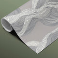 Abstract Swirl Mural Wallpaper — Minimalist Ribbon Pattern Mural Wallpaper - room preview 03