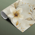 Abstract Botanical Mural Wallpaper — Soft Earthy Floral Print Mural Wallpaper - room preview 03