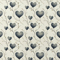 Heart Leaf Branch Mural Wallpaper — Soft Charcoal Botanical Pattern Mural Wallpaper - room preview 03