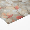 Abstract Botanical Mural Wallpaper — Soft Pink and Gray Leaf Trail Mural Wallpaper - room preview 03