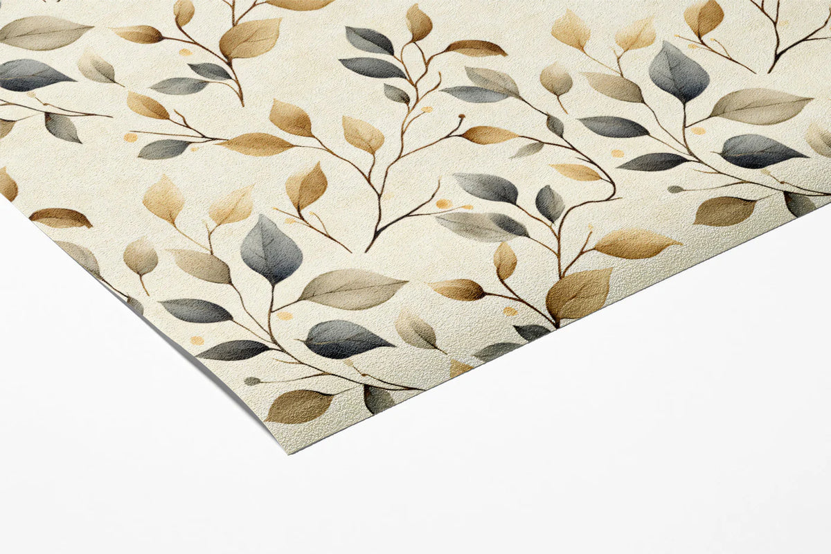 Abstract Botanical Mural Wallpaper — Warm Ochre and Cool Slate Mural Wallpaper - room preview 03