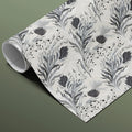 Monochrome Botanical Mural Wallpaper — Abstract Feathered Floral Mural Wallpaper - room preview 03
