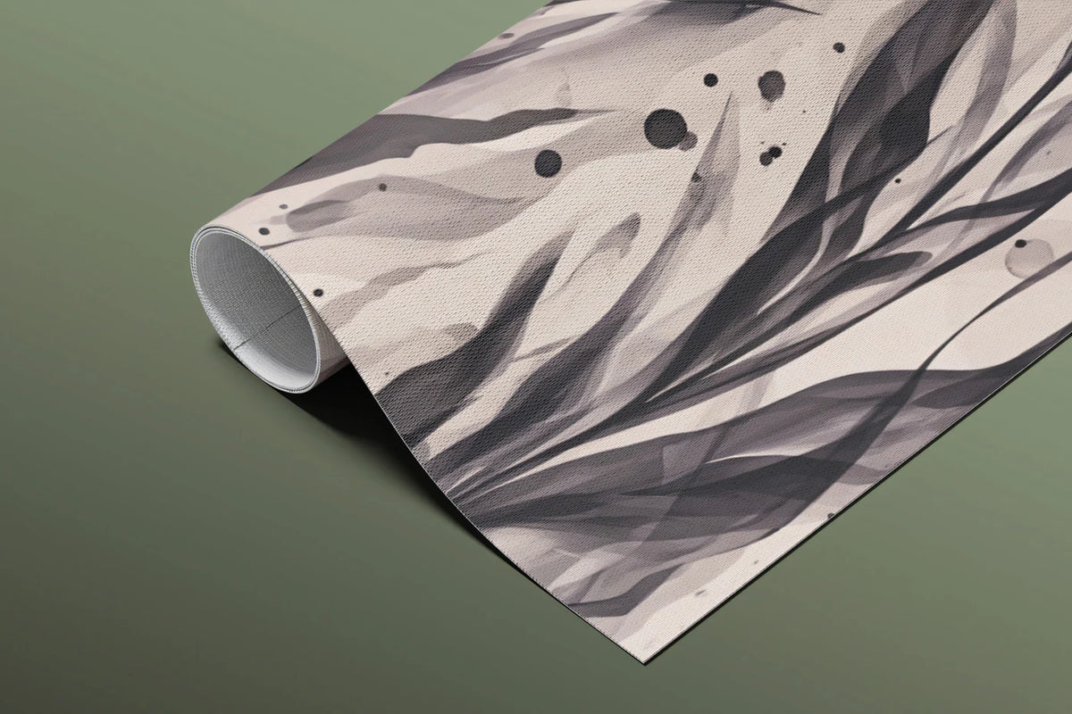 Abstract Vertical Leaf Mural Wallpaper — Modern Ink Wash Style Mural Wallpaper - room preview 03