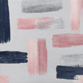 Abstract Brushstroke Mural Wallpaper — Navy, Pink, and Silver Mural Wallpaper - room preview 03