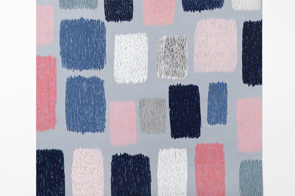 Modern Abstract Mural Wallpaper Painterly Geometric Blocks Mural Wallpaper - room preview 03