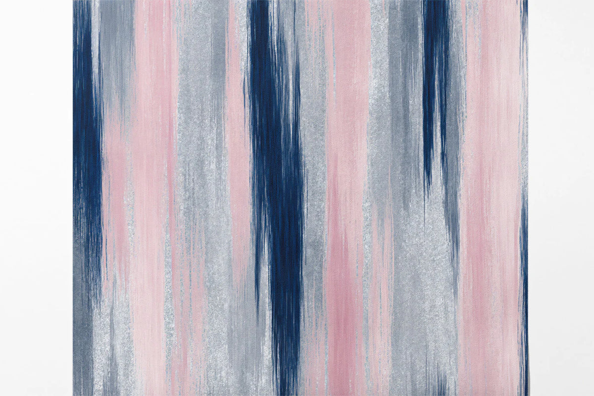 Abstract Vertical Brushstroke Mural Wallpaper — Soft Navy and Blush Mural Wallpaper - room preview 03