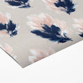 Abstract Feather Mural Wallpaper — Soft Navy and Blush Strokes Mural Wallpaper - room preview 03