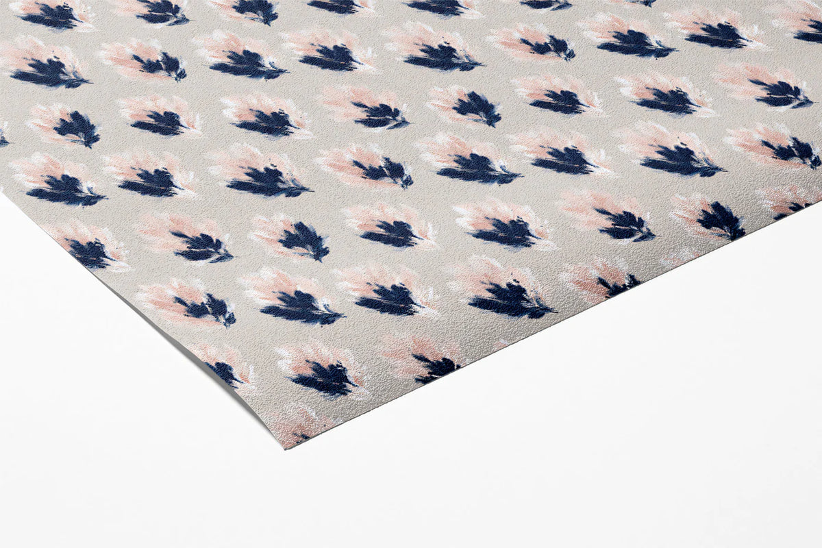 Abstract Feather Mural Wallpaper — Soft Pink and Navy Pattern Mural Wallpaper - room preview 03