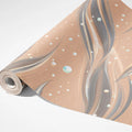 Woven Botanical Mural Wallpaper — Flowing Dusty Rose and Silver Mural Wallpaper - room preview 03