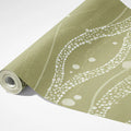 Olive Green Dotted Vine Mural Wallpaper — Organic Flowing Pattern Mural Wallpaper - room preview 03