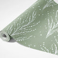 Dotted Fern Frond Mural Wallpaper — Sage Minimalist Botanical Mural Wallpaper - room preview 03