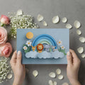 3D Safari Cloud Mural Wallpaper — Whimsical Paper Art Design Mural Wallpaper - room preview 03