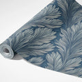 Indigo Fern Frond Mural Wallpaper — Moody Botanical Print Mural Wallpaper - room preview 03